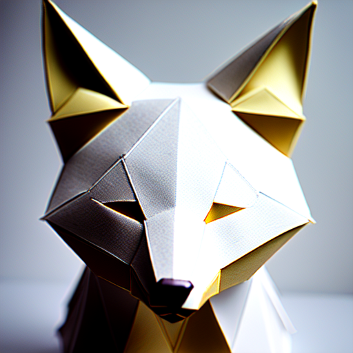 Paper fox origami, centered, (((Paper Art))), (((origami))), Portrait style, sharp, highly detailed, 8k, HD with style of (Full Length)