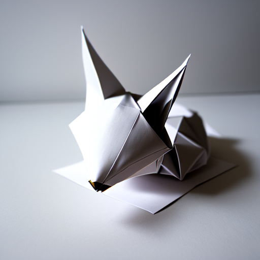 Paper fox origami, centered, (((Paper Art))), (((origami))), 8k, HD with style of