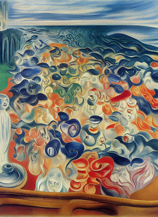 by Edvard Munch by Rene Magritte surrealist by Rene Magritte surrealist by Salvador Dali