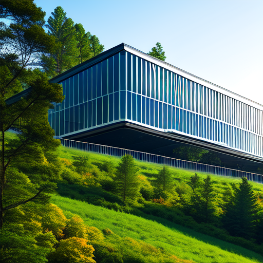 Merging nature and steel buildings, centered, Architecture, 8k, HD with style of