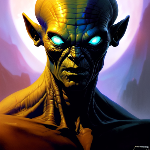 A cool and handsome alien from the center of the universe and also humanoid and has similar appearance to humans and big pp, centered, fantasy, (Greg Rutkowski), (Marc Simonetti), (Frank Frazetta), (Artgerm) with style of (Greg Rutkowski)