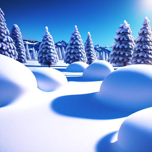 Snowy Vacation Spots, centered, 3d, octane render, high quality, 4k with style of