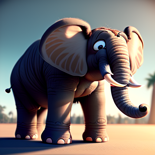 bodybuilder elephant, cute and adorable, long fuzzy fur, Pixar render, unreal engine cinematic smooth, intricate detail, cinematic, 8k, HD with style of