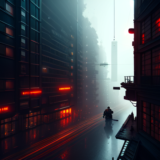 A sniper in a city full of distraction, centered, (works by Jan Urschel, Michal Karcz), dark sci-fi, trending on artstation with style of (Sparth)