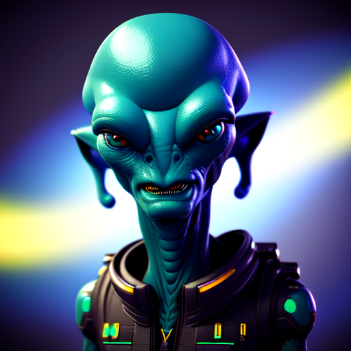 A cool and handsome alien from the center of the universe and also humanoid, centered, 3d, octane render, high quality, 4k with style of