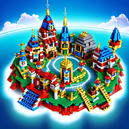 Lego fantasy world, centered, ((Lego)), 8k, HD with style of