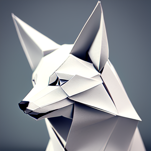 Paper fox origami, centered, (((Paper Art))), (((origami))), Portrait style, sharp, highly detailed, 8k, HD with style of (Bust View)