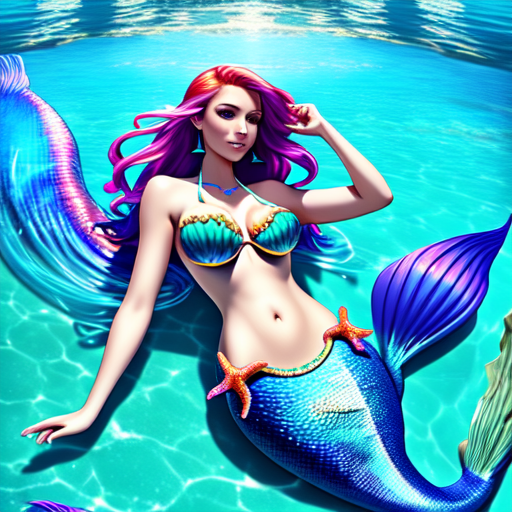 Gorgeous Mermaid, Bikini, centered, 8k, HD with style of