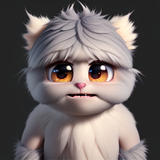 gojo without mask, cute and adorable, long fuzzy fur, Pixar render, unreal engine cinematic smooth, intricate detail, cinematic, 8k, HD with style of