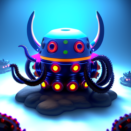 robot octopus, centered, Weapon, 8k, HD with style of