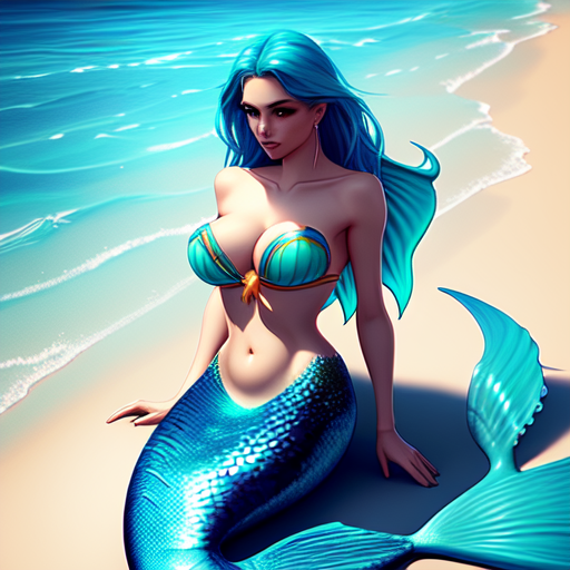 Gorgeous Mermaid, Bikini, Hot, centered, digital art, trending on artstation, (cgsociety) with style of (Irina French)