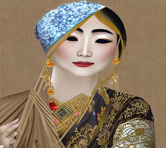 Asian woman, by Van Gingh