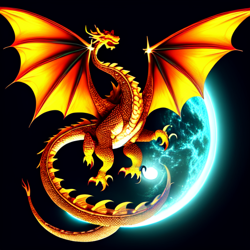 Mythical dragon, centered, Dragon, 8k, HD with style of