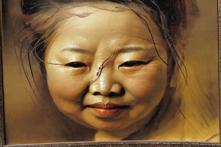 Asian woman, painted by Rembrandt