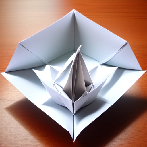 Paper boat origami, centered, (((Paper Art))), (((origami))), 8k, HD with style of