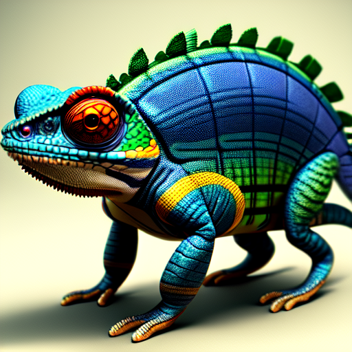 Cyborg chameleon, centered, Cybernetic Animal, 8k, HD with style of