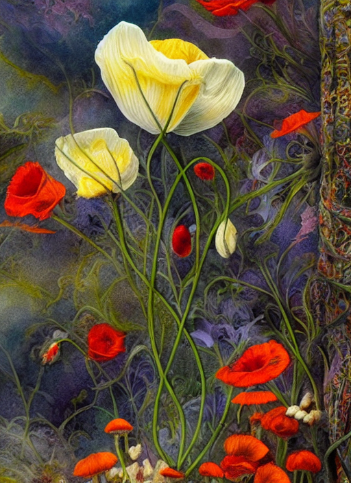 Opium poppies & shrooms