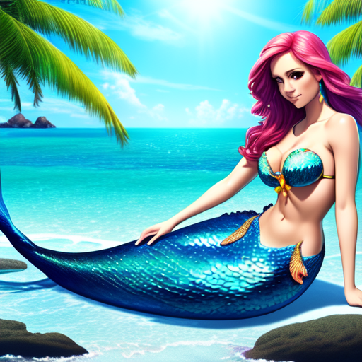 Gorgeous Mermaid, Bikini, centered, 8k, HD with style of