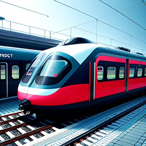 hovercraft like train in a futuristic railway station, centered, 8k, HD with style of