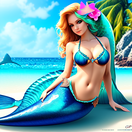 Gorgeous Mermaid, Bikini, Hot, centered, 8k, HD with style of