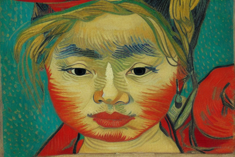 Asian woman, n, by Van Gogh