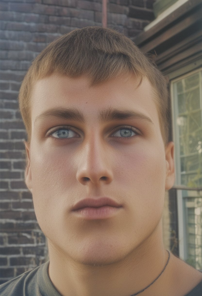 Young man, realistic, HD color photograph