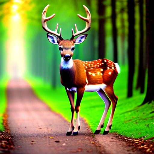 Cute deer, centered, 8k, HD with style of