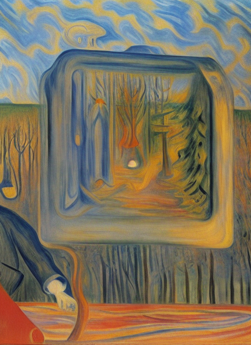 by Edvard Munch by Rene Magritte surrealist