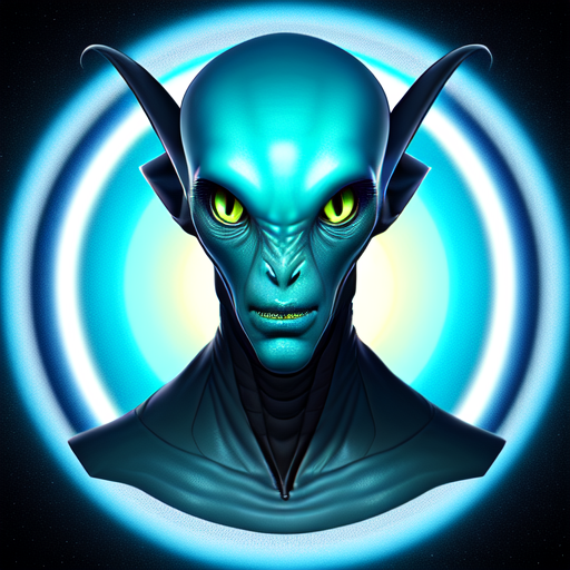 A cool and handsome alien from the center of the universe, centered, Portrait style, sharp, highly detailed, 8k, HD with style of (Full Length)