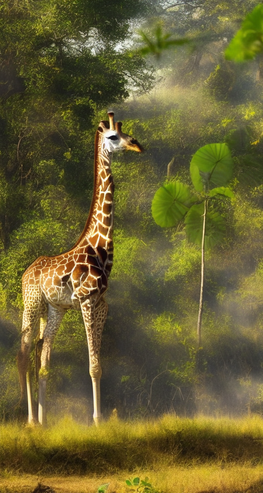 Giraffe and a sunny day at jungle by da Vinci