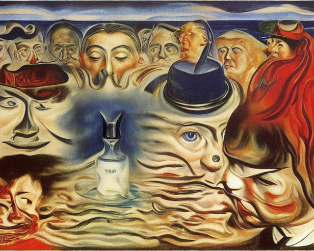 by Edvard Munch by Rene Magritte surrealist by Rene Magritte surrealist by Salvador Dali by Norman Rockwell