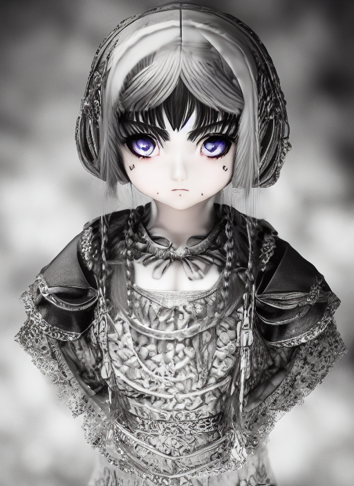 Photorealistic anime peasant girl