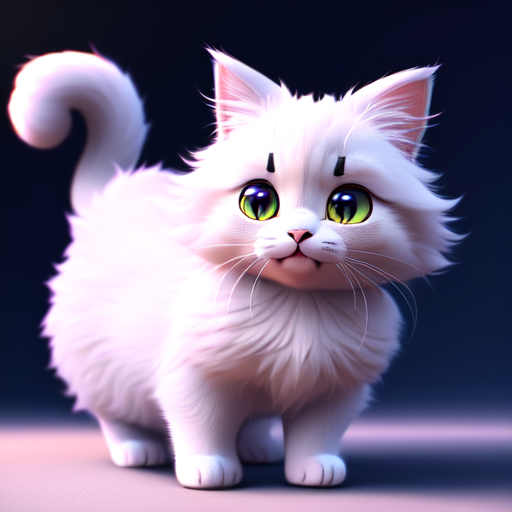 Cute cat of the future, cute and adorable, long fuzzy fur, Pixar render, unreal engine cinematic smooth, intricate detail, cinematic, 8k, HD with style of