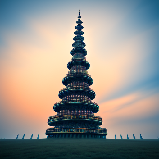 Twisted tower, centered, Architecture, 8k, HD with style of