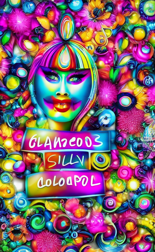 Glamorous silly colorful