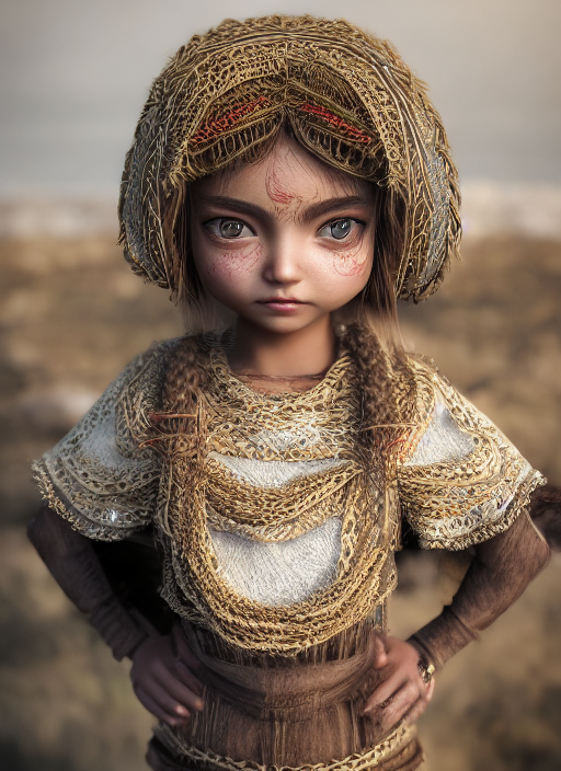 Photorealistic peasant girl