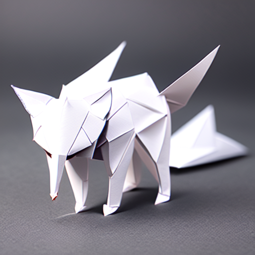 Paper fox origami, centered, (((Paper Art))), (((origami))), 8k, HD with style of