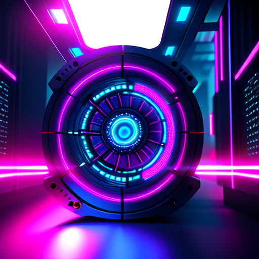 time machine cyber punk, centered, 3d, octane render, high quality, 4k with style of