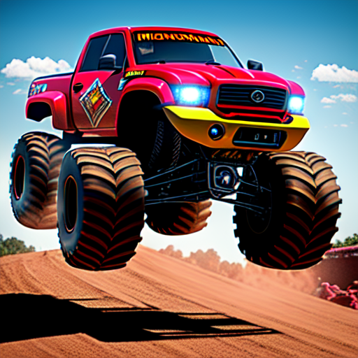 ironman monster truck, centered, 8k, HD with style of