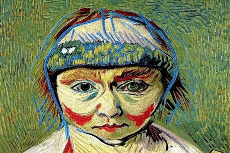 face, painted by Van Gogh