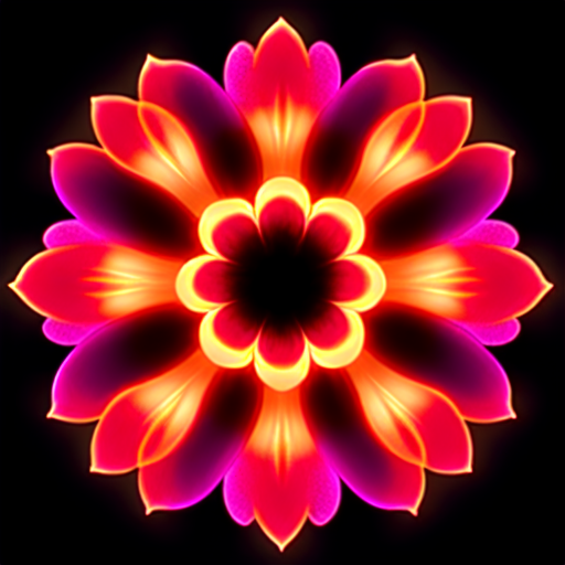 Eerie glowing flower, centered, flowers, 8k, HD with style of