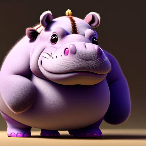 Cute hippo, cute and adorable, long fuzzy fur, Pixar render, unreal engine cinematic smooth, intricate detail, cinematic, 8k, HD with style of