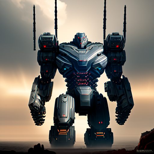 giant war machine, centered, 8k, HD with style of