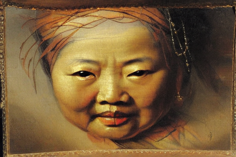 Asian woman, painted by Rembrandt
