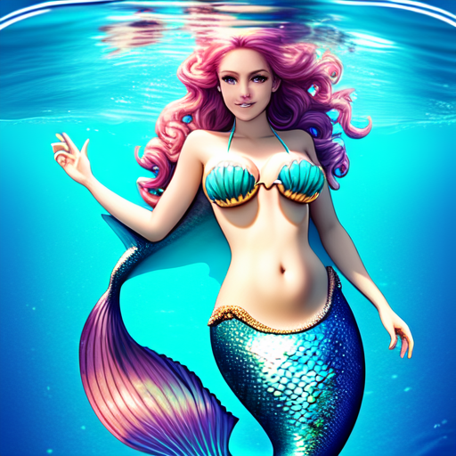 Gorgeous Mermaid, Bikini, centered, 8k, HD with style of