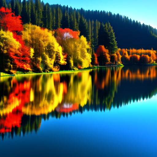 Reflective lake landscape, centered, Landscape, 8k, HD with style of