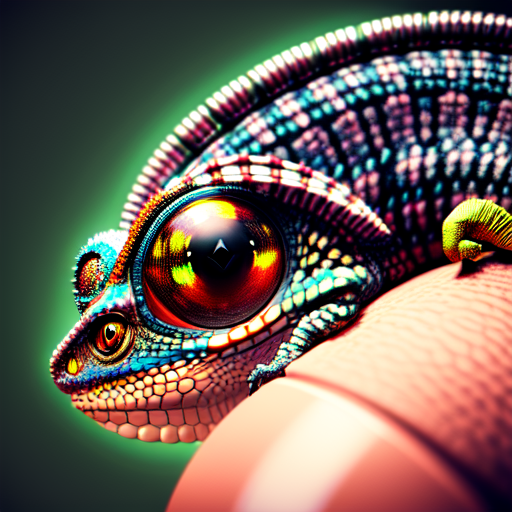 Cyborg chameleon, centered, Cybernetic Animal, 8k, HD with style of