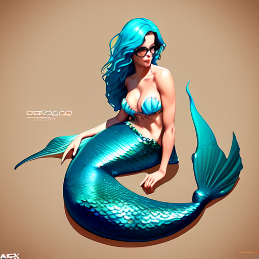 Gorgeous Mermaid, Bikini, Hot, centered, digital art, trending on artstation, (cgsociety) with style of (Heraldo Ortega)