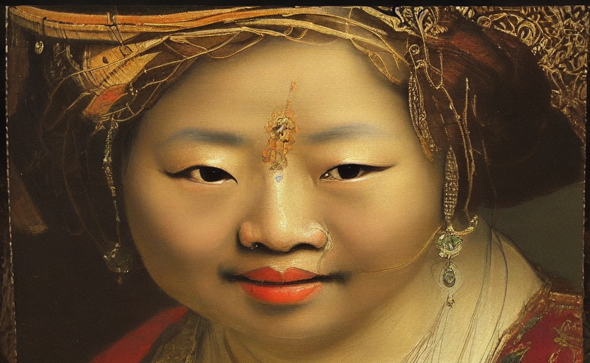 Asian woman, painted by Rembrandt