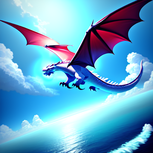 Dragon soaring over ocean, centered, Dragon, digital art, trending on artstation, (cgsociety) with style of (Irina French)